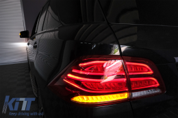 Full LED ЛайтБар Задни светлини подходящи за Mercedes M-Class W166 (2012-2015) Червено бяло LHD-image-6085989