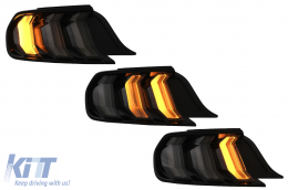 Full LED Задни светлини , подходящи за Ford Mustang VI S550 (2015-2019) дим с Динамичен последователни Въртящи се светлини-image-6088472