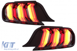 Full LED Задни светлини , подходящи за Ford Mustang VI S550 (2015-2019) дим с Динамичен последователни Въртящи се светлини-image-6088475
