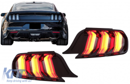 Full LED Задни светлини , подходящи за Ford Mustang VI S550 (2015-2019) дим с Динамичен последователни Въртящи се светлини-image-6088939