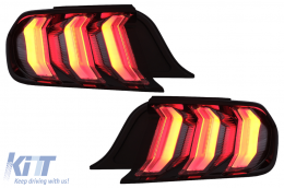 Full LED Задни светлини , подходящи за Ford Mustang VI S550 (2015-2019) дим Чисто с Динамичен последователни Въртящи се светлини-image-6088459