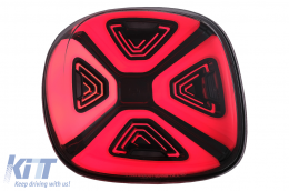 Full LED Задни светлини , подходящи за Smart ForTwo C453 A453 ForFour W453 (2014-2019) Динамичен начален дисплей Червен Чисто-image-6089511