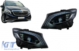Full LED Фарове подходящи за Mercedes V-Class W447 (2016-2020) Черен-image-6128830
