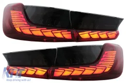 image-39-Full LED Задни светлини , подходящи за BMW 3 Series G20 G28 M3 G80 Sedan (2018-2022) Червен дим с Динамичен последователни светлини за завиване