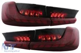 Full LED Задни светлини , подходящи за BMW 3 Series G20 G28 M3 G80 Sedan (2018-2022) Червен дим с Динамичен последователни светлини за завиване-image-6096546