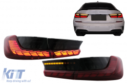 Full LED Задни светлини , подходящи за BMW 3 Series G20 G28 M3 G80 Sedan (2018-2022) Червен дим с Динамичен последователни светлини за завиване-image-6096958