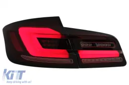 Full LED задни Задни светлини , подходящи за BMW 5 Series F10 (2011-2017) Червен дим , Динамичен последователен мигач-image-6096182