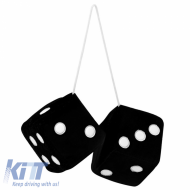 Fuzzy Dice ''Jumbo Size'' Black 9x9cm 2 Pcs
