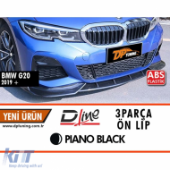 image-24-G20 M Technic Front Lip Piano Black ABS / 2019 - (3 Piece)