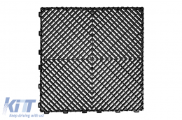 Garage Interlocking Floor Tiles Warehouse Modular Flooring Black