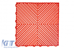 image-1-Garaje Azulejos Encastrables Piso de Baldosas Almacén Modular Rojo