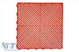image-1-Garaje Azulejos Encastrables Piso de Baldosas Almacén Modular Rojo