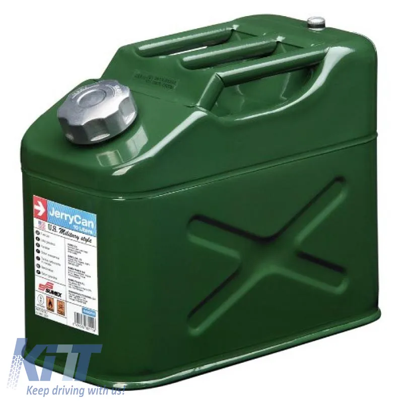 Gas Can Metal Green 10 Lt Military Style