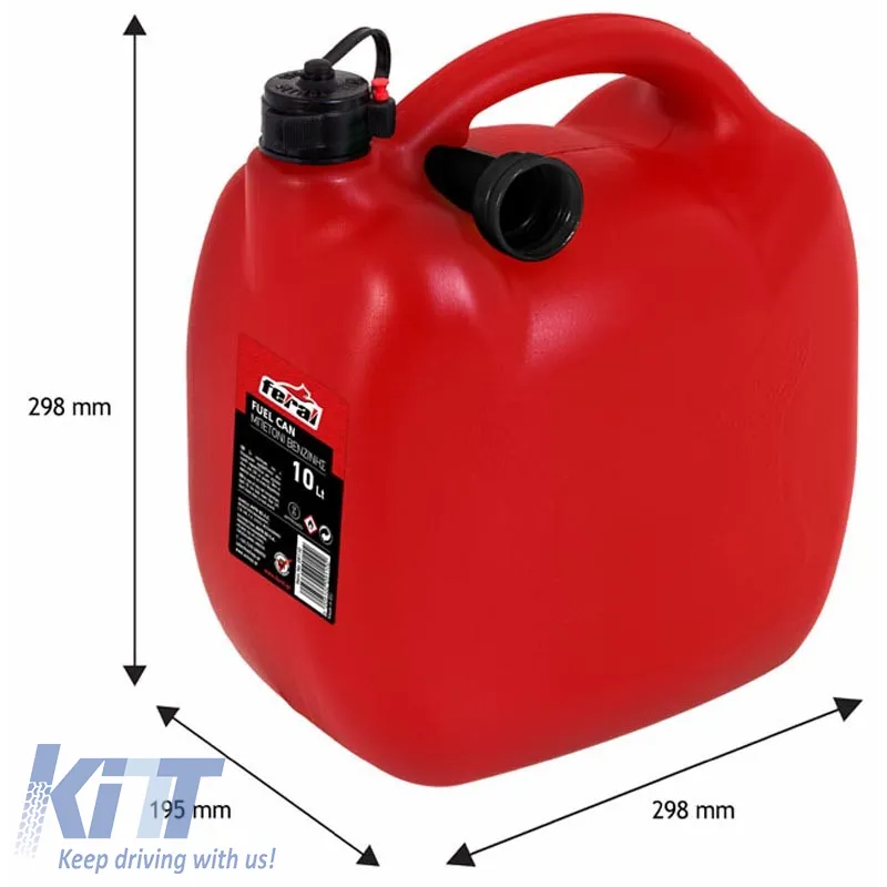 Gas Can Plastic Red 10 Lt Feral