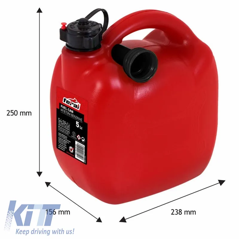 Gas Can Plastic Red 5 Lt Feral