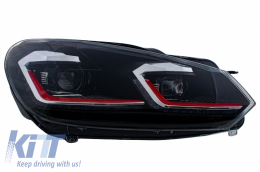 Gitter für VW Golf 6 VI 2008-2012 LED Scheinwerfer Dynamisch Drehen Lichter GTI Look-image-6052951