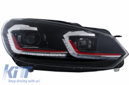 Gitter für VW Golf 6 VI 2008-2012 LED Scheinwerfer Dynamisch Drehen Lichter GTI Look-image-6052954