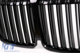 Gitter Nieren Nierengitter für BMW X7 G07 2018–2022 Doppelstreifen M-Design Schwarz-image-6105656