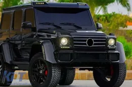Glänzend schwarzer 3-Slat Kühlergrill geeignet für Mercedes G-Klasse W463 1990-2018-image-6146124