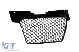 Glänzend schwarzer RS-Stil Kühlergrill, geeignet für Audi TT Coupe, Cabriolet 2008-2015 ohne Emblembasis-image-6164423