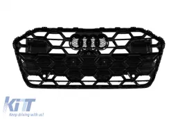 Glänzend schwarzes Kühlergrill-Set geeignet für Audi A6 S Line Frontstoßstange 2019–2024-image-6139181