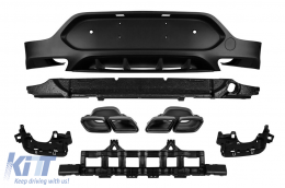 GLC63 type diffuser with black tips suitable for rear A Design bumper on Mercedes GLC Coupe C253 2016-2022 -oo--oo- - ABMERA6011514