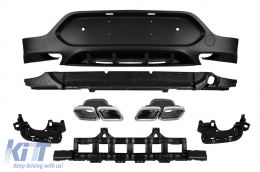 GLC63 type diffuser with chrome tips suitable for rear A Design bumper for Mercedes GLC Coupe C253 2016-2022 -oo--oo- - ABMERA6011513