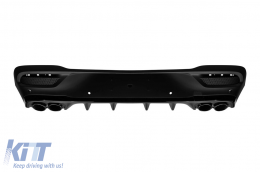 GLE53 type diffuser with black tips suitable for rear A design bumper of Mercedes GLE Coupe C167 2019-2024 with black trim - ABMERA6007830