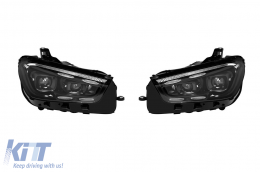 GLE63 A Design package suitable for Mercedes GLE Coupe C167 2020-2023 with black trim, black grille, black exhaust tips, and LED headlights-image-6150834