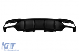 GLE63 Typ Diffusor mit schwarzen Endrohren geeignet für den hinteren A Design Stoßfänger am Mercedes GLE W166 2015-2019 -oo--oo-, mit schwarzem Zierleisten-image-6148618