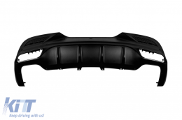GLE63 Typ Diffusor mit schwarzen Endrohren geeignet für die hintere A Design Stoßstange am Mercedes GLE Coupe C292 2015-2019 -oo--oo-, mit schwarzem Zierleisten-image-6264609