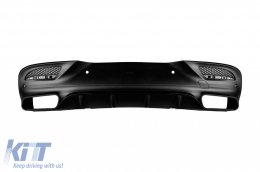 GLE63 Typ Diffusor mit schwarzen Endrohren geeignet für die hintere A Design Stoßstange am Mercedes GLE Coupe C292 2015-2019 -oo--oo-, mit schwarzem Zierleisten-image-6264610