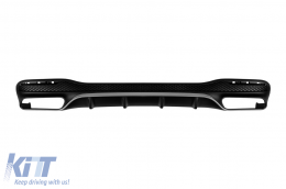 GLE63 Typ Diffusor mit verchromten Endrohren für den hinteren A Design Stoßfänger geeignet für Mercedes GLE W166 2015-2019 -oo--oo-, mit verchromtem Zierleisten-image-6148826