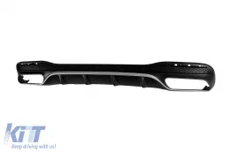 GLE63 Typ Diffusor mit verchromten Endrohren für den hinteren A Design Stoßfänger geeignet für Mercedes GLE W166 2015-2019 -oo--oo-, mit verchromtem Zierleisten-image-6148828