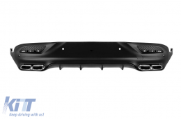 GLE63 type diffuser with chrome tips for rear A Design bumper suitable for Mercedes GLE Coupe C292 2016-2019 -oo--oo-, with black lacquer trim - ABMERA6007802