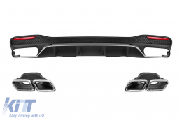 GLE63 type diffuser with chrome tips suitable for rear A Design bumper Mercedes GLE W166 2015-2019 -oo--oo-, with chrome trim - ABRBDM6027329