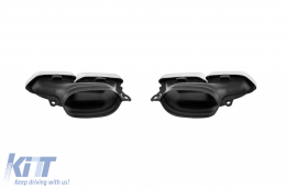GLE63 type diffuser with chrome tips suitable for rear A Design bumper Mercedes GLE W166 2015-2019 -oo--oo-, with chrome trim-image-6264602