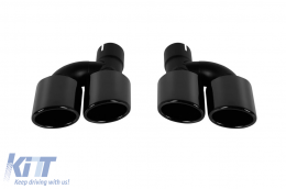 Gloss black exhaust tips suitable for Audi A4 B9.5 after 2021-image-6139142