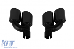 Gloss black exhaust tips suitable for Audi A4 B9.5 after 2021-image-6139143