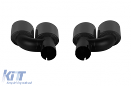 Gloss black exhaust tips suitable for Audi A4 B9.5 after 2021-image-6139144