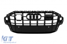Glossy Black S-Line style grille suitable for Audi Q7 2020-2023 - ABAUGR6007851