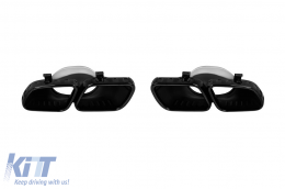 GLS63 Typ Diffusor mit schwarzen Endrohren geeignet für den hinteren A Design Stoßfänger am Mercedes GLS X167 nach 2019 -oo--oo-, mit schwarzem Zierleiste-image-6148166