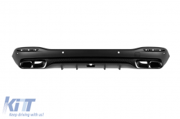 image-12-GLS63 type diffuser with black tips for rear A Design bumper suitable for Mercedes GLS X167 after 2020 -oo--oo-, with black lacquer trim