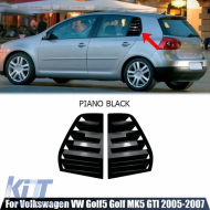 Golf 5 Side Window Louver Piano Black ABS / 2003-2009