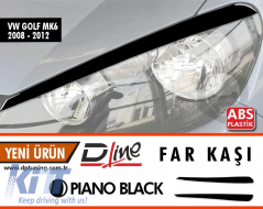Golf 6 Light Brow R+L Set Piano Black ABS / 2008-2012 - DTBKV6026138