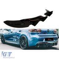 Golf 6 R Max Rear Diffuser Splitter Matte Black ABS Plastic  / 2008-2012