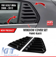 Golf 6 Side Window Louver Set Piano Black ABS / 2008-2012 / GTI - DTETV6026216