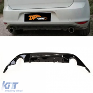 Golf 7 GTI Rear Diffuser Piano Black ABS / 2012-2017 (Left+Right Single Output)