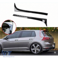 Golf 7 Rear Windows Side Wings Right Left Set Piano Black ABS / 2012-2020