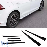 Golf 7 Side Skirts Lower Lip With Flaps 4 Pieces Set Piano Black Vacuum Plastic / 2012-2018 - DTSSV6026315